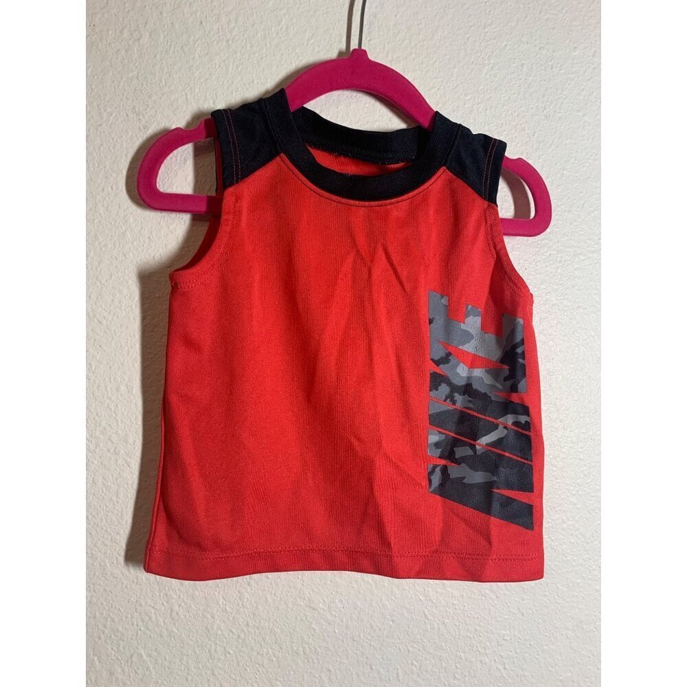 Nike Athletic Tank Top Baby Boys Size 12 Months Orange I6